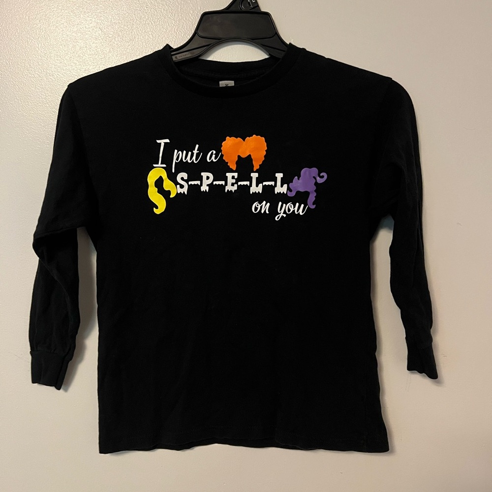 Gildan Black Kids Halloween Shirt with Colorful Design